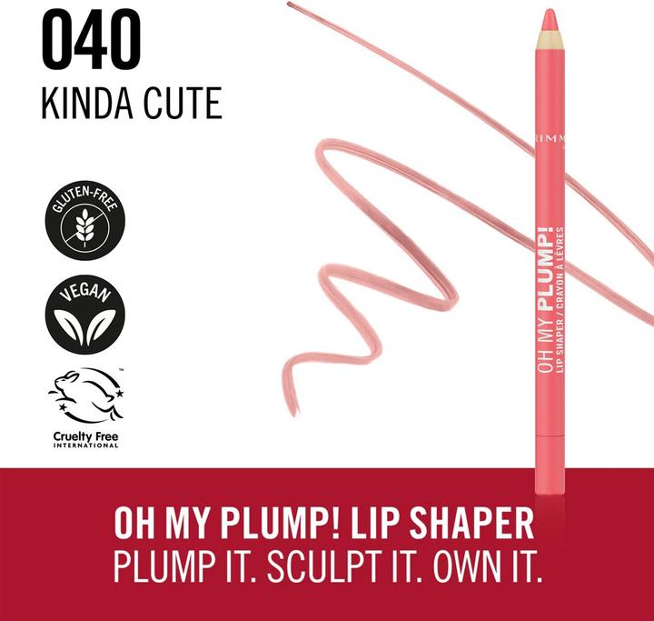 Actual product image Rimmel London Rimmel Oh My Plump Plumping Lip Liner 040 Kinda Cute (Kinda Cute)