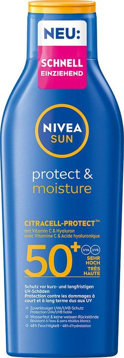 Produktbild NIVEA Protect & Moisture Sonnenmilch (Sonnenmilch, SPF 50+, 200 ml, 240 g)