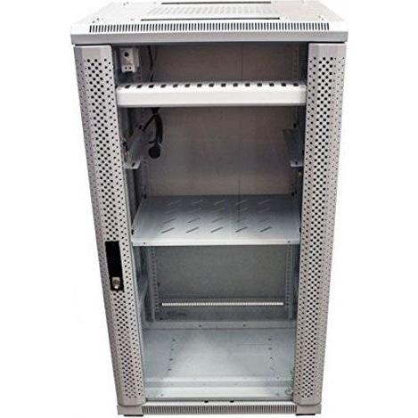 Triton 19 Schrank 12HE B600 / T800mm *lichtgrau* SNB-Serie Glastür (12 HE, 19 Zoll Rack), Serverschrank, Grau