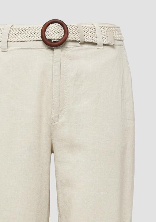 Actual product image S.Oliver Hose Cropped Chino aus Leinenmix mit geflochtenem Gürtel (40)