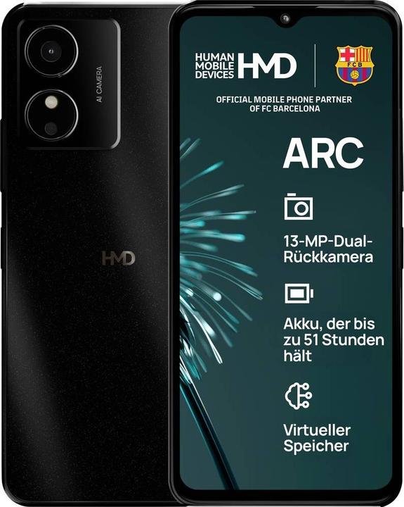 Produktbild HMD Arc (64 GB, Black, 6.52", Dual SIM, 13 Mpx)
