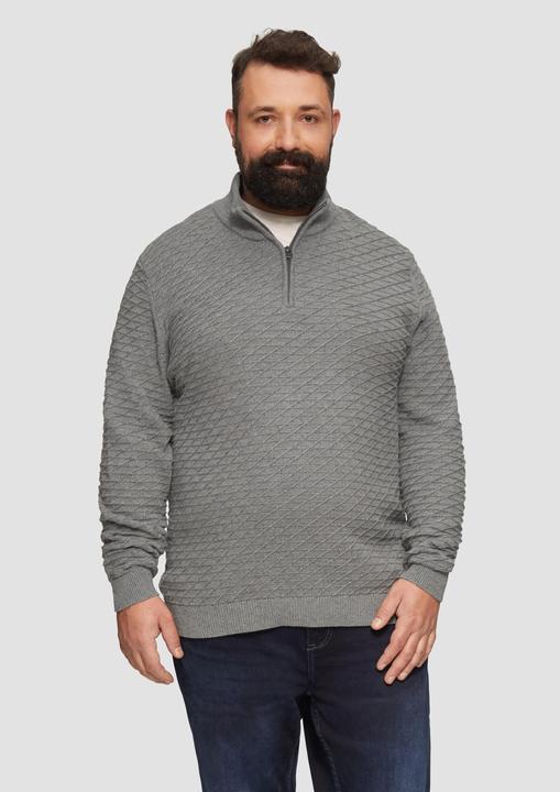 Produktbild S.Oliver Strickpullover Strukturierter Pullover mit Half-Zip (4XL)