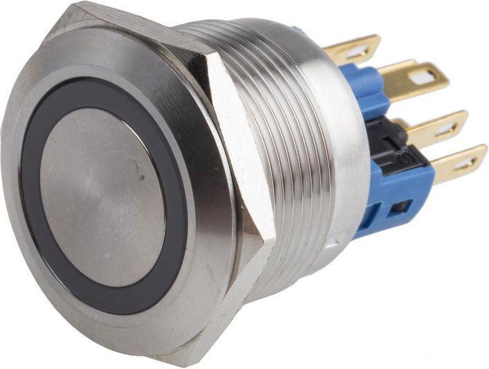 Produktbild RS PRO Switch Pushbutton Stainless Yellow ring