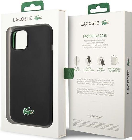 Productafbeelding Lacoste LCHMP14SSLOK iPhone 14 / 15 / 13 6.1" black hardcase with Silicone and MagSafe (Apple iPhone 13, Apple iPhone 15, Apple iPhone 14)