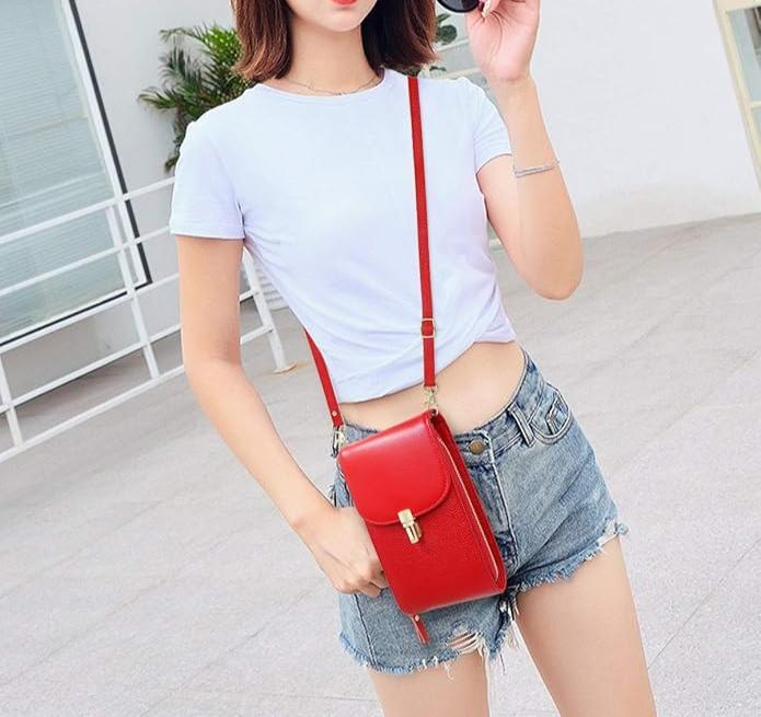 Immagine prodotto Only-Bags.Store Custodia per cellulare in vera pelle, borsa a tracolla, borsa a spalla, 8 scomparti per carte di