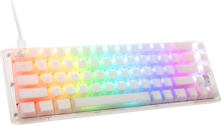 Actual product image Ducky One 3 Aura White SF Gaming Keyboard, RGB LED - MX-Red (US) (US, Cable)