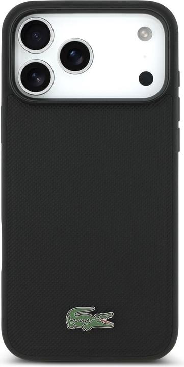 Actual product image Lacoste - Hardcase Petit Pique Lacquer Logo MagSafe (LCHMP17XPLAK) - iPhone 17 Pro Max - Black (Apple iPhone 17 Pro Max)