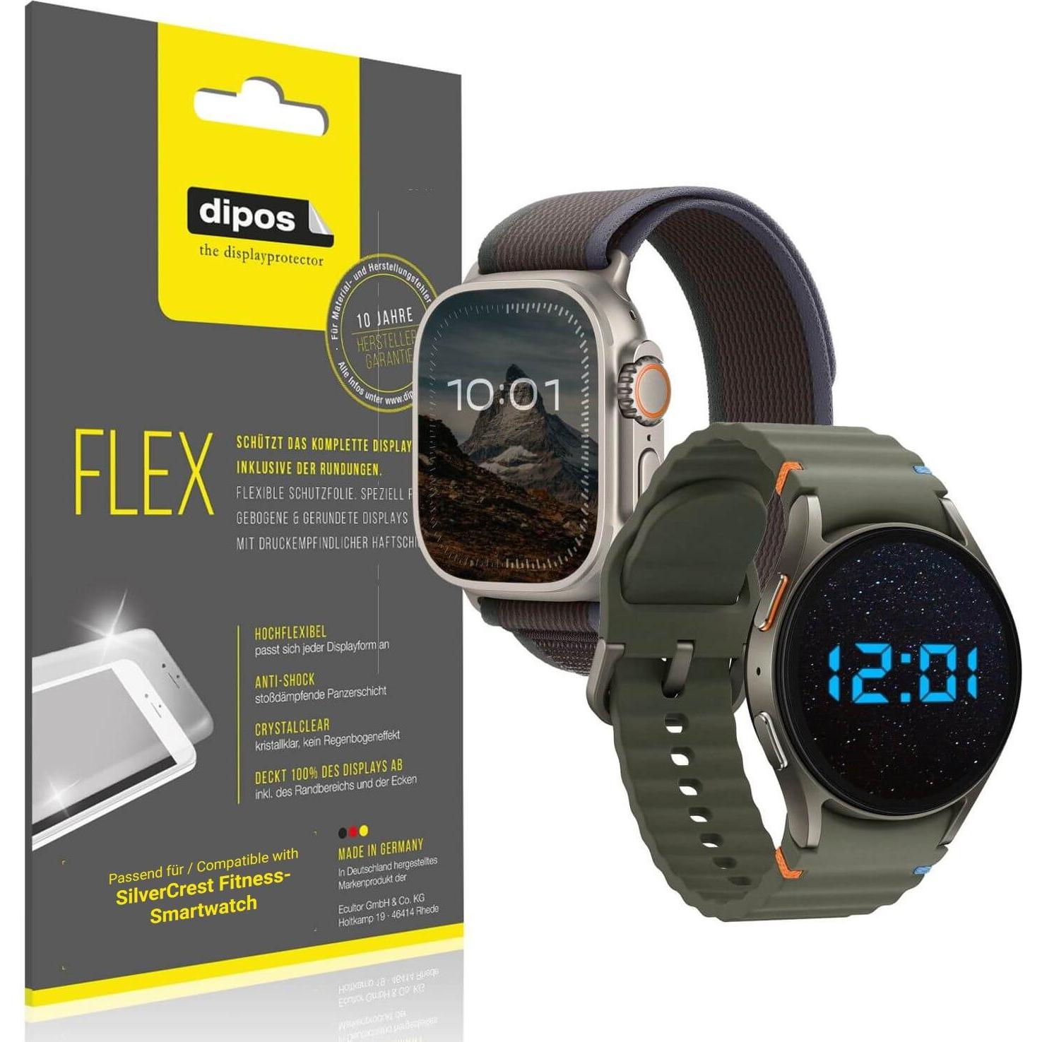 Dipos 3D Full Cover Schutzfolie, Smartwatch Schutzfolie, Transparent