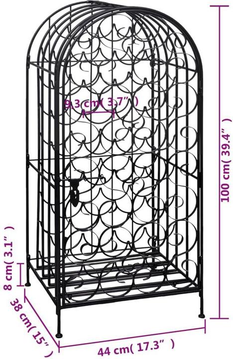 Actual product image vidaXL Weinregal (35 bottles, 44 x 38 x 100 cm)