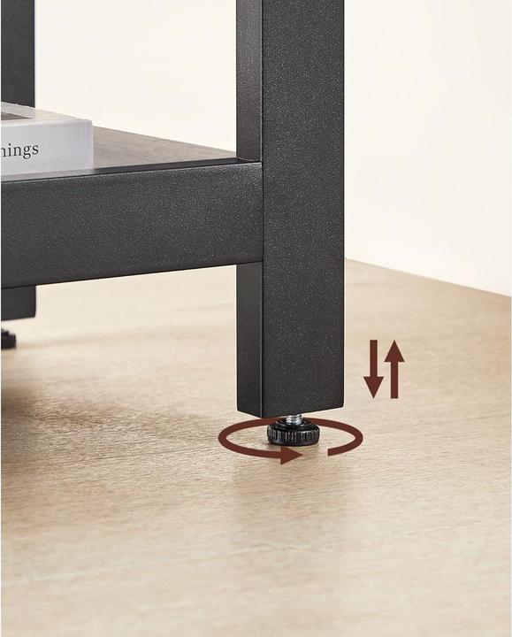 Actual product image Vasagle Desk greige L-shaped, 8-leg frame black 88.0 / 138.0 x 49.0 cm (138 x 138 x 76 cm)