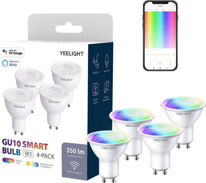 Actual product image Yeelight W3 (GU10, 4.50 W, 350 lm, 4 x, F)