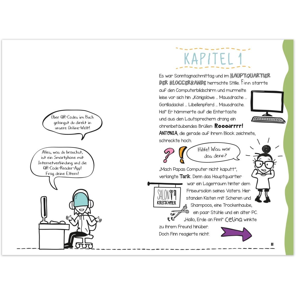 Thumbnail - Die Bloggerbande: Gefahr aus dem Netz, Kinderbücher von Lorna Egan, Marla Maloney