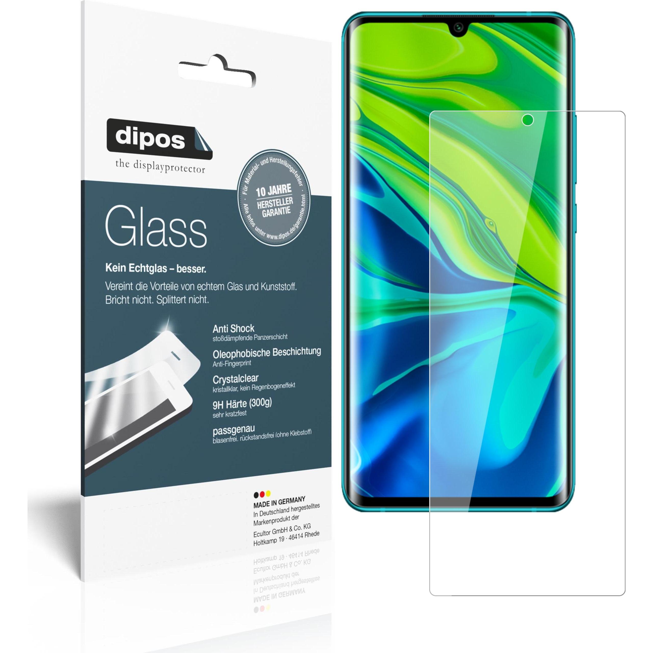 Dipos Displayschutz Anti-Shock (2 Stück, Xiaomi Mi Note 10 Lite), Smartphone Schutzfolie, Transparent