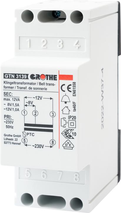 Produktbild Grothe Klingel-Transformator 8 V/AC