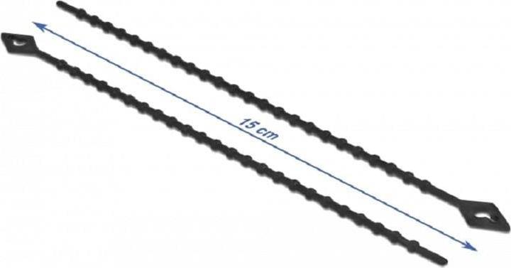 Produktbild Delock Blitzbinder wiederverwendbar L 150 x B 2,4 mm schwarz 100 Stück (Kunststoffkabelbinder, 150 mm, 100 Stk.)