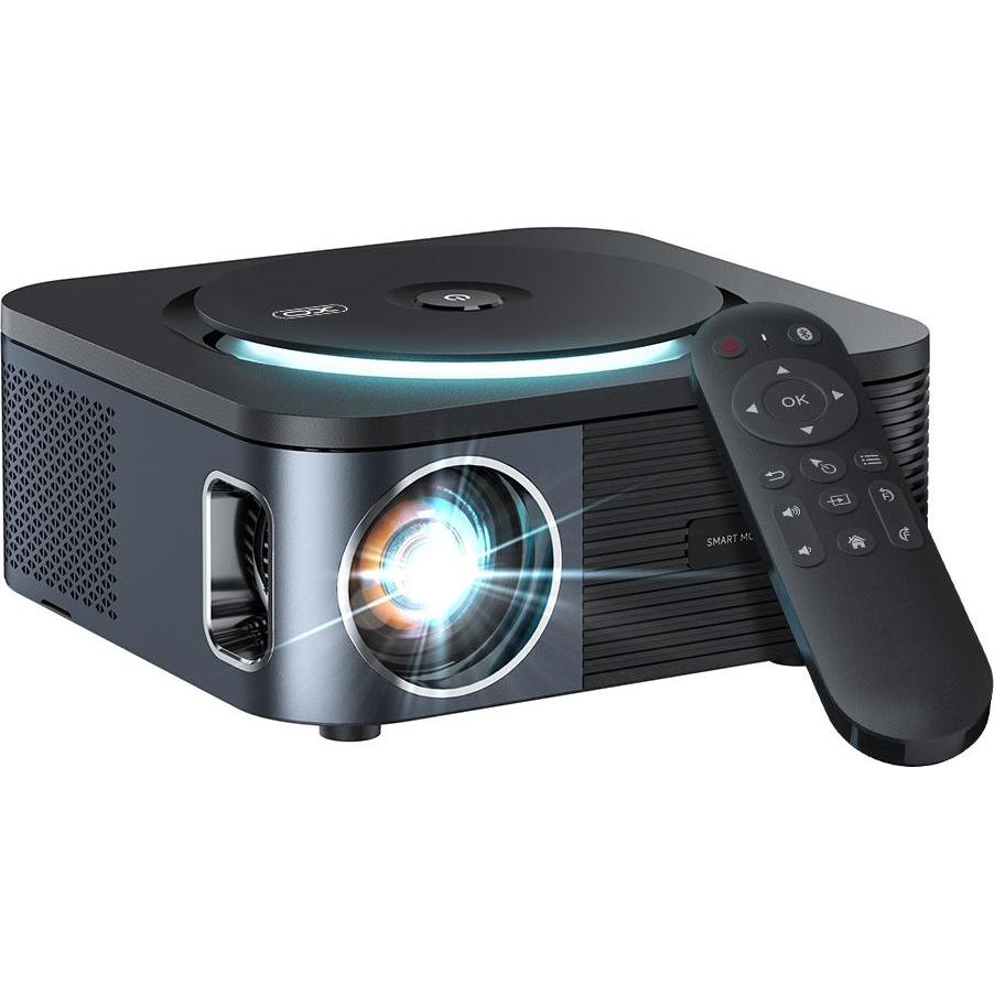 xO Projektor FF01 120 Zoll schwarz (Full HD, 3000 lm), Beamer, Schwarz