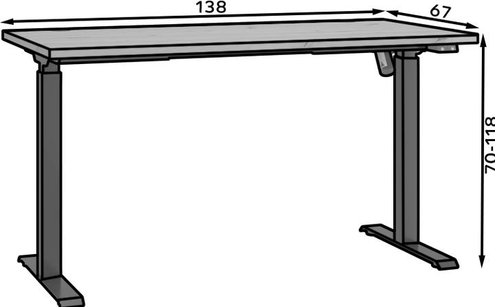 Actual product image ADRK Furniture Height-adjustable desk MALLO