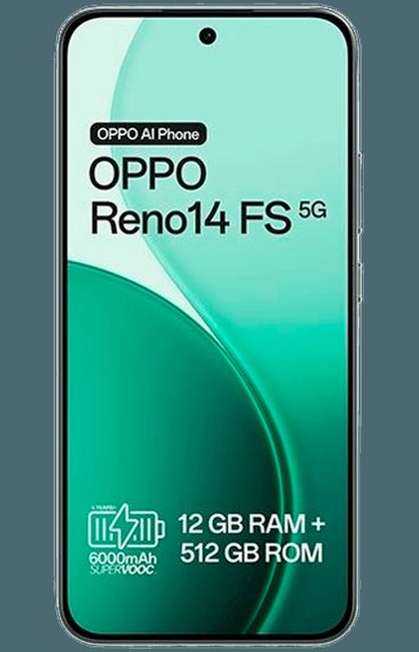 Image du produit OPPO Reno14 FS 5G (512 Go, Green, Vert, Vert lumineux, 6.57", Double SIM, 5G)
