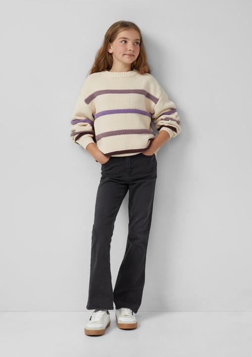 Produktbild s.Oliver Strickpullover Gestreifter Strickpullover aus Chenille im Loose Fit (170, 176)