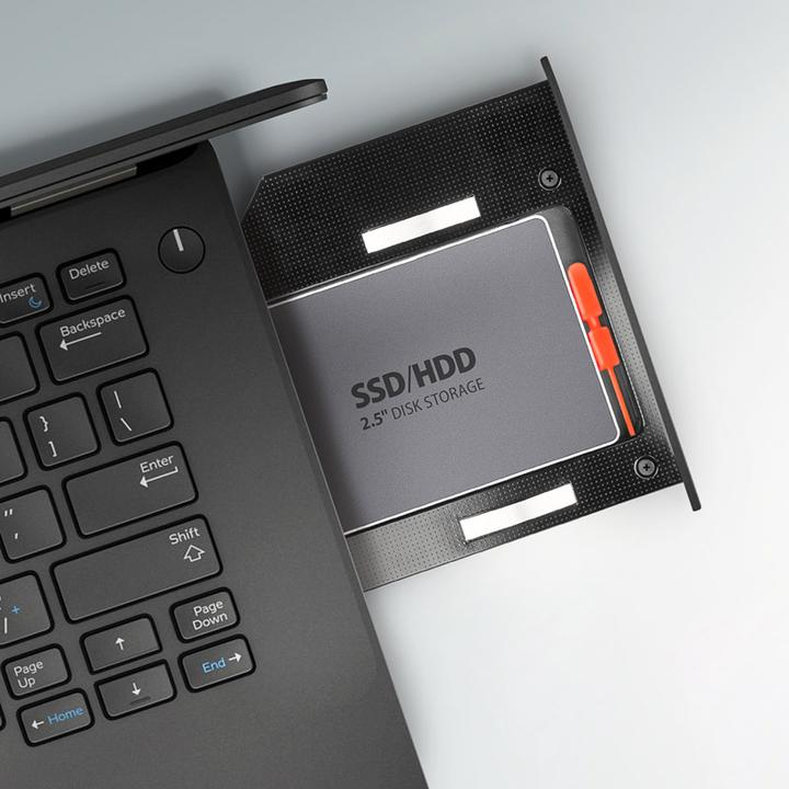 Actual product image Axagon RSS-CD12 2.5 inch SSD/HDD adapter for optical drive, 12.7 mm, LED