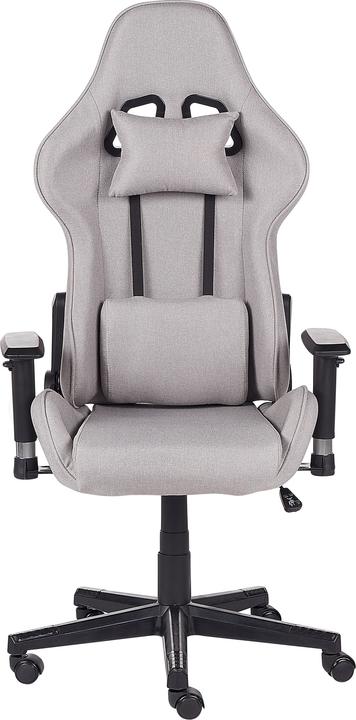 Actual product image Beliani Office Chair in Polyester Fabric Light Grey WARRIOR