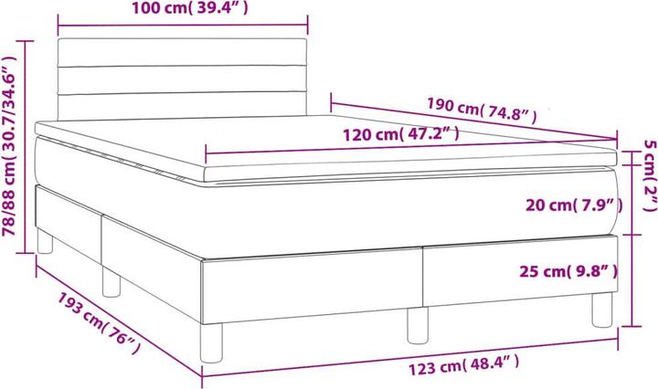 Produktbild vidaXL Boxspringbett (120 x 190 cm)