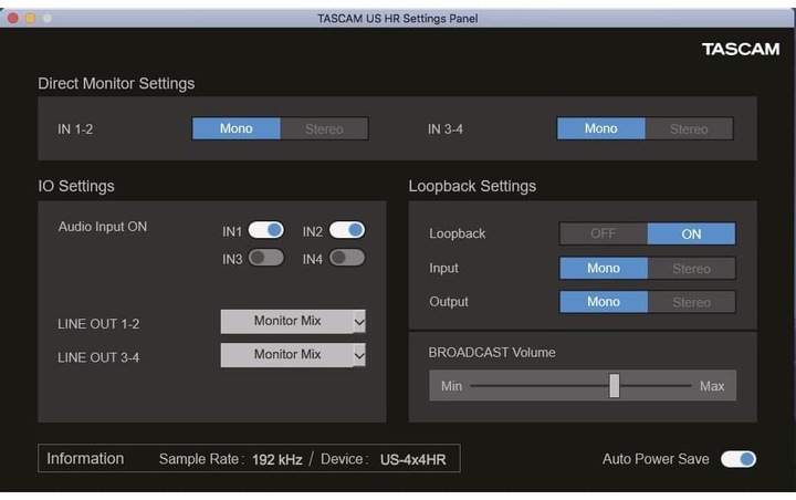 Produktbild Tascam US-4x4HR (USB)