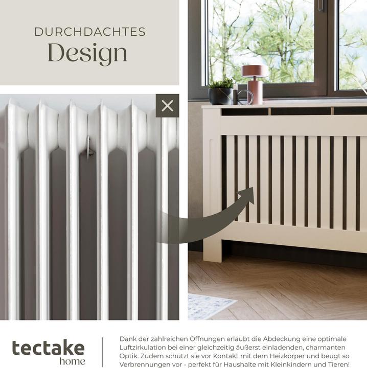 Image du produit tectake Heizkörperabdeckung Vila, im Lamellendesign, mit Ablage