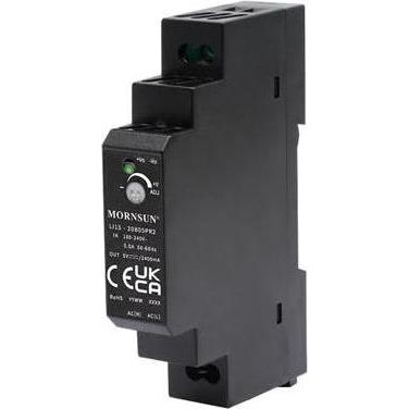 Mornsun, Systemstromversorgung, Industrielles DIN-Schienen-Netzteil - Einzelausgang - 15 W - 24 V - 0.63 A