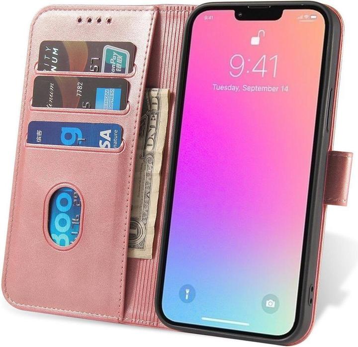 Image du produit Hurtel Magnet Case case for iPhone 14 Pro Max flip cover wallet stand pink (Apple iPhone 14 Pro Max)