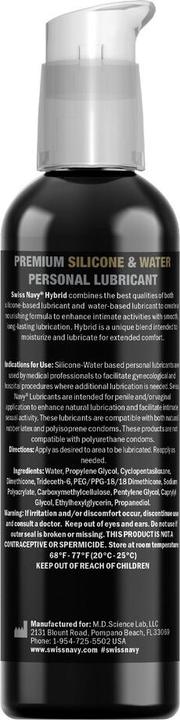 Actual product image Swiss Navy Hybrid - Premium Silicone and Water Hybrid Lubricant - 2 fl oz / 59 ml (59 ml)