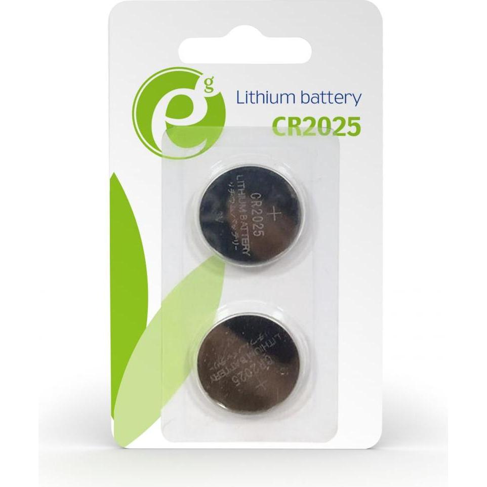 Gembird EG-BA-CR2025-01 Haushaltsbatterie Einwegbatterie Lithium (2 Stk., CR2025, 160 mAh), Batterien + Akkus