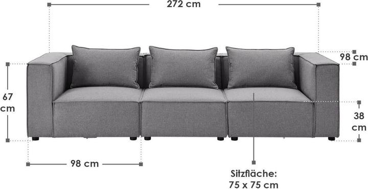 Image du produit Juskys Canapé modulable Domas (Canapé modulaire)