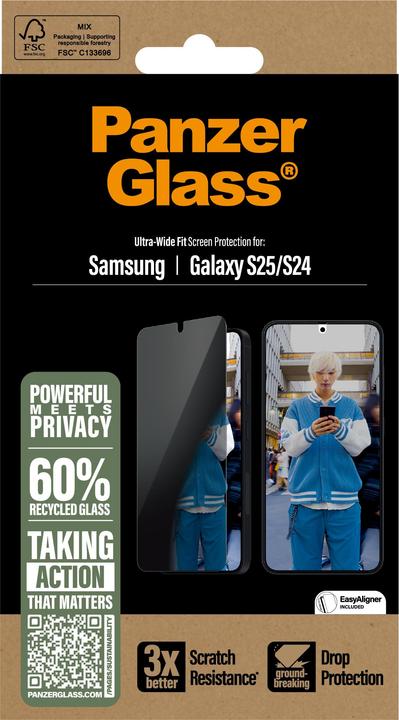 Immagine prodotto PanzerGlass Ultra Wide Fit (1 Pezzo/i, Samsung Galaxy S25, Samsung Galaxy S24)