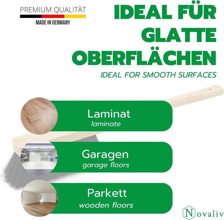 Actual product image Novaliv 2X Hochwertiger Langstiel Handfeger 45 cm mit Holzgriff feine Kunstborste für Effektive Rein (2 pcs.)