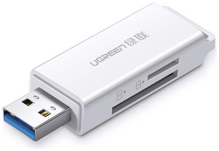 Produktbild Ugreen CM104 SD/microSD USB 3.0 memory card reader (white) (USB 3.0)