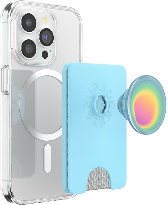 Actual product image PopSockets PopWallet + Magsafe Butterfly Pea Blue Boca Aura