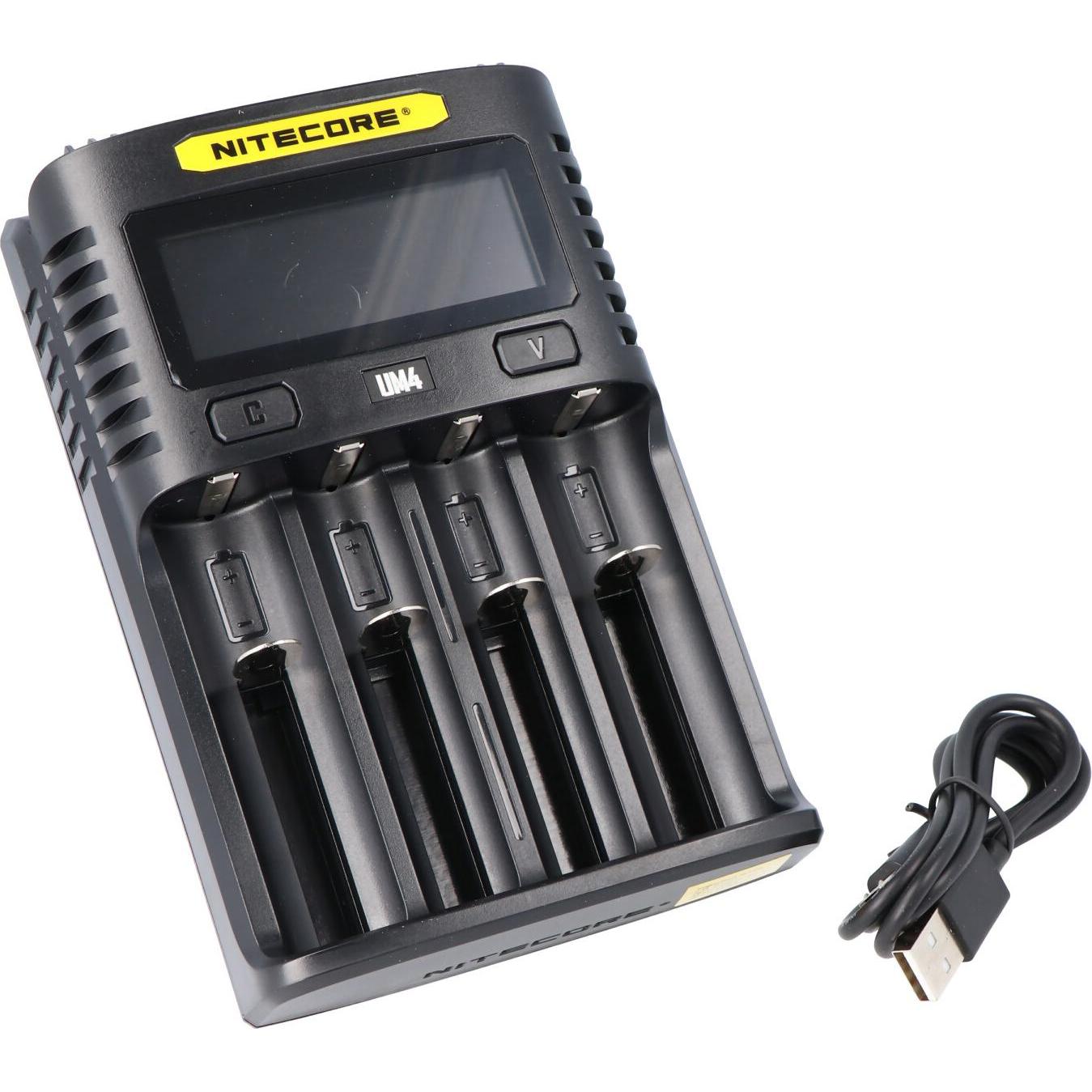 Thumbnail - Nitecore UM4 USB-Ladegerät (1 Stk., 14500, 16340, 18650, Ladegerät inkl. Akku), Akku Ladegerät