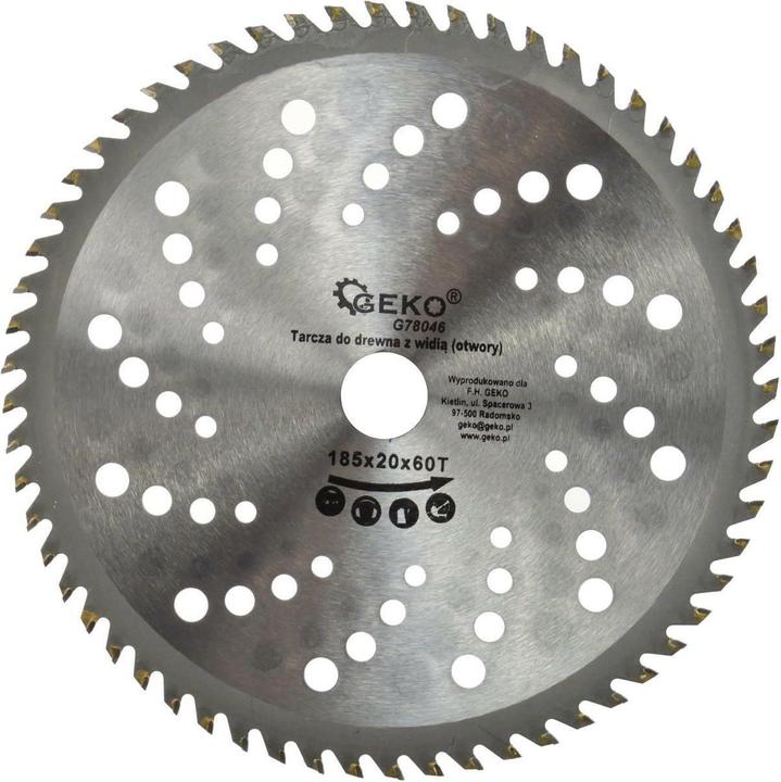 Produktbild GEKO Video-Sägeblatt mit Löchern, 185x20x60Z