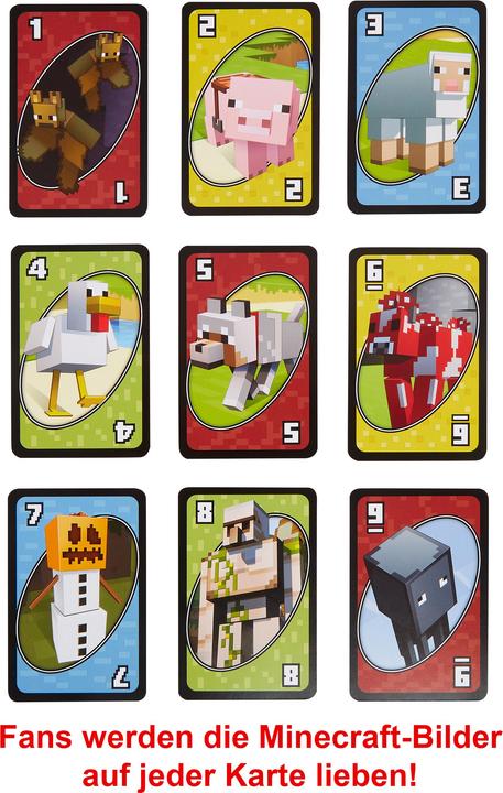 Produktbild Mattel Games Minecraft: UNO (Deutsch, Englisch, Französisch, Italienisch, 2 - 10 Spieler)