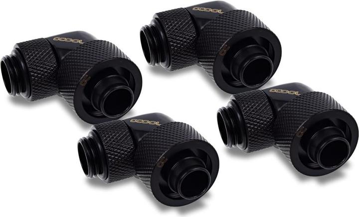 Image du produit Alphacool Pivot de glace 16/10mm à visser 90?? tournant G1/4 - 4pcs Set Deep Black