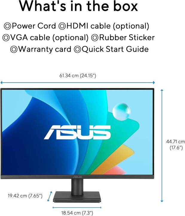 Actual product image ASUS VA279HG (1920 x 1080 pixels, 27")