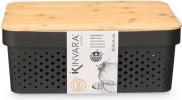 Produktbild Kinvara Mehrzweckbox perforierter Bambusdeckel schwarz mdn (26.20 cm)