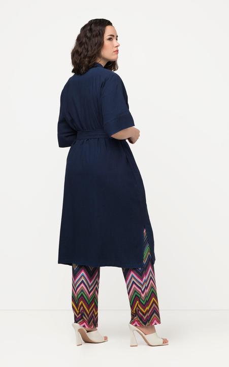 Produktbild Ulla Popken Midikleid, Leinenmix, Hemdkragen, Gürtel, Halbarm (50, 52)