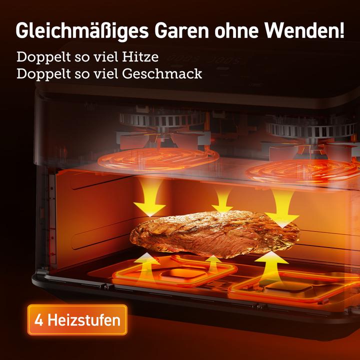 Produktbild Cosori TWINFRY Airfryer - xxl Hot Air Fryse 10 Liter - 2 Mahlzeiten gleichzeitig zubereitenTeiler- 6