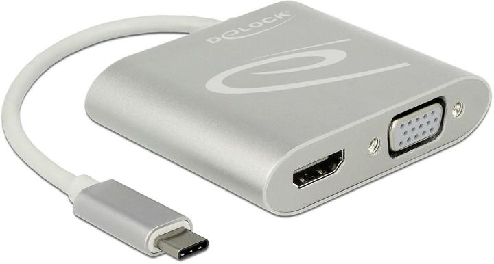 Produktbild Delock Monitor Splitter USB Typ-C  zu DP/HDMI/VGA (HDMI, VGA, 6.60 cm)