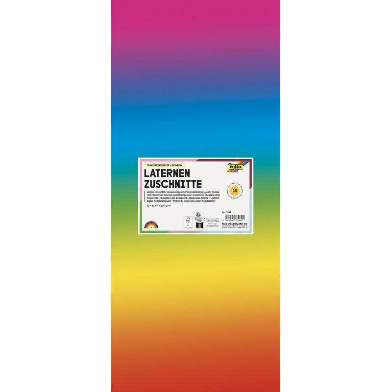 Thumbnail - Folia, Bastelpapier, Regenbogen-Transparentpapierzuschnitte, 220 x 510 mm (115 g/m², 1 x)