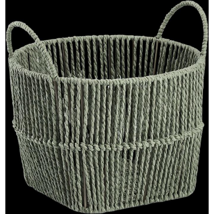 Actual product image Zeller Present Storage basket, woven paper, sage (1 x, 26 x 18 cm)