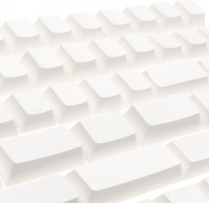 Actual product image Ducky Blank white PBT set, cherry profile - 133 keycaps