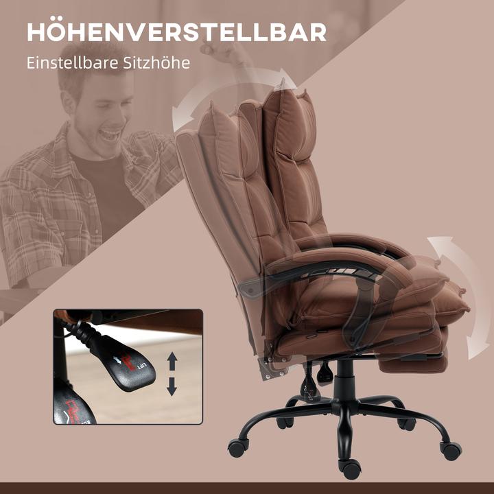 Image du produit Vinsetto Massage-Bürostuhl Polyester, Stahl Braun (56 - 64 cm)